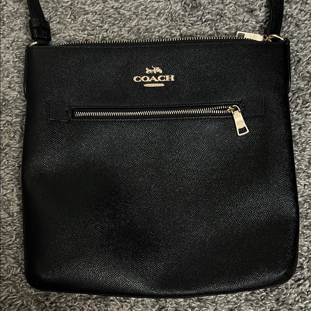 Coach Black Crossbody Bag with Gold Accents